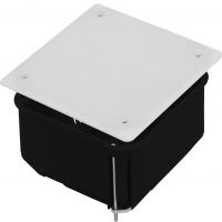 Коробка распаячная для полых стен с металлическими лапками и крышкой (квадратная) 115х115х45