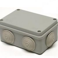 Коробка распаячная пылевлагозащитная с эластичными мембранными вводами с уплотнительным шнуром 120x80x50